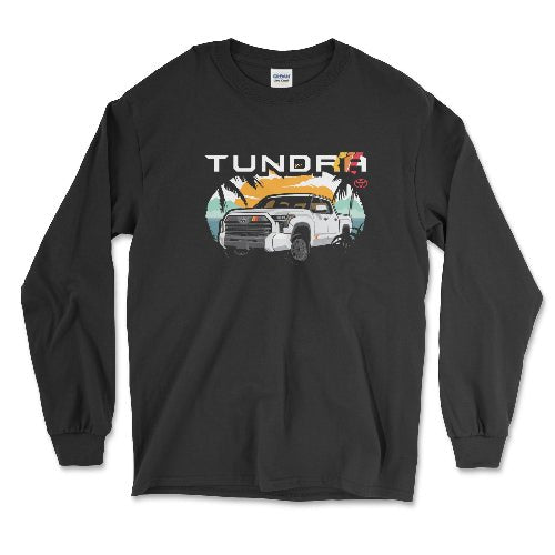 Toyota Tundra Pick-Up Truck Beach Long Sleeve Tee Black / Small Long-Sleeve T-shirt