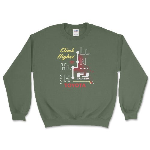 Toyota Vintage FJ Cruiser Sweatshirt-4x4 Off Road Merch Military Green / Small Crewneck Sweatshirt