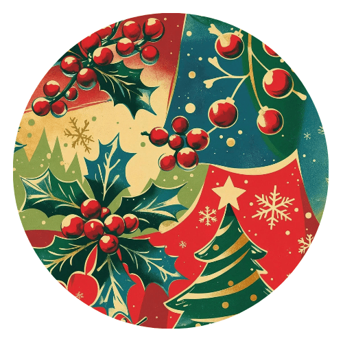 Vintage Christmas Spare Tire Cover - Goats Trail