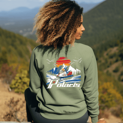 Vintage Polaris Snowmobile Crewneck Sweatshirt - Goats Trail Off - Road Apparel Company