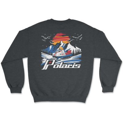 Vintage Polaris Snowmobile Crewneck Sweatshirt - Goats Trail Off - Road Apparel Company