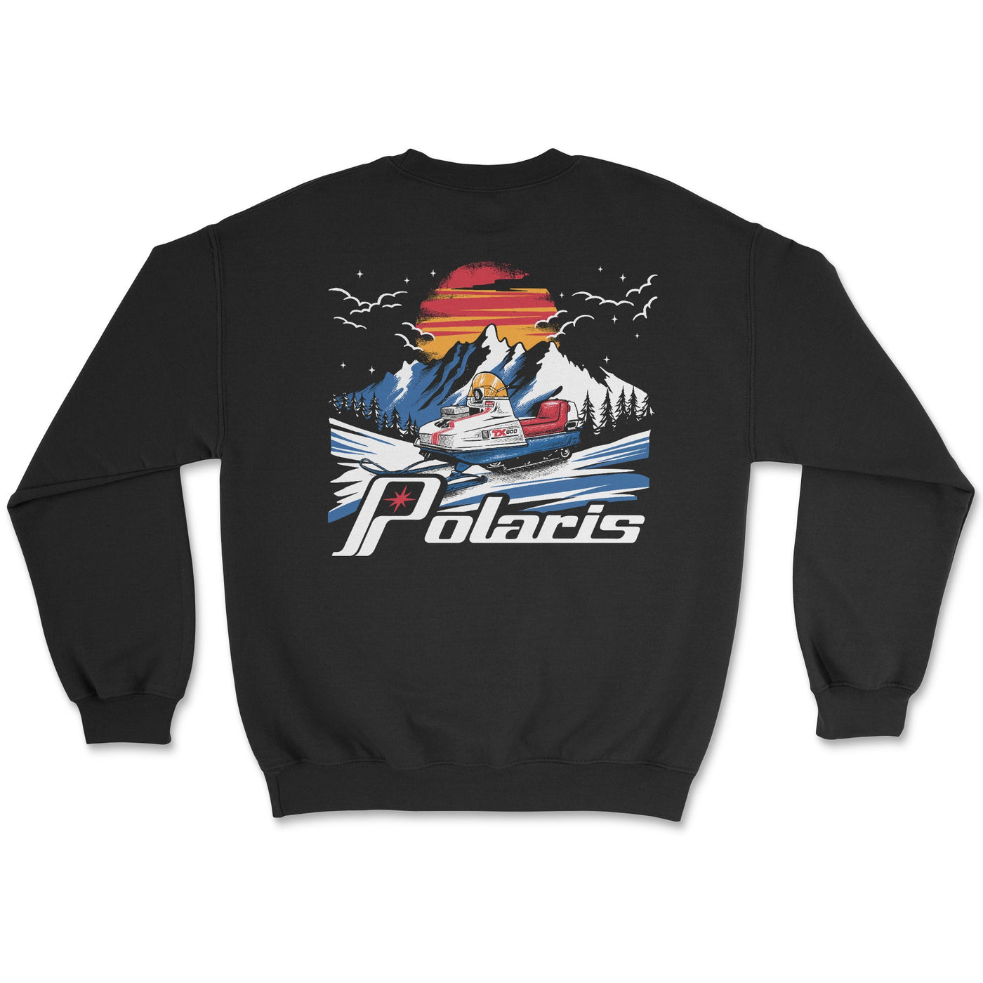 Vintage Polaris Snowmobile Crewneck Sweatshirt - Goats Trail Off - Road Apparel Company