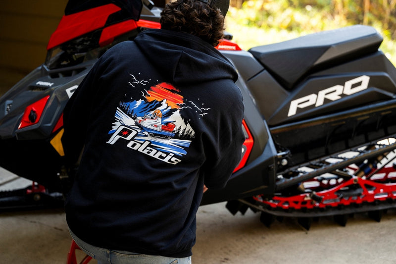 Vintage Polaris Snowmobile Zip - Up Hoodie - Goats Trail