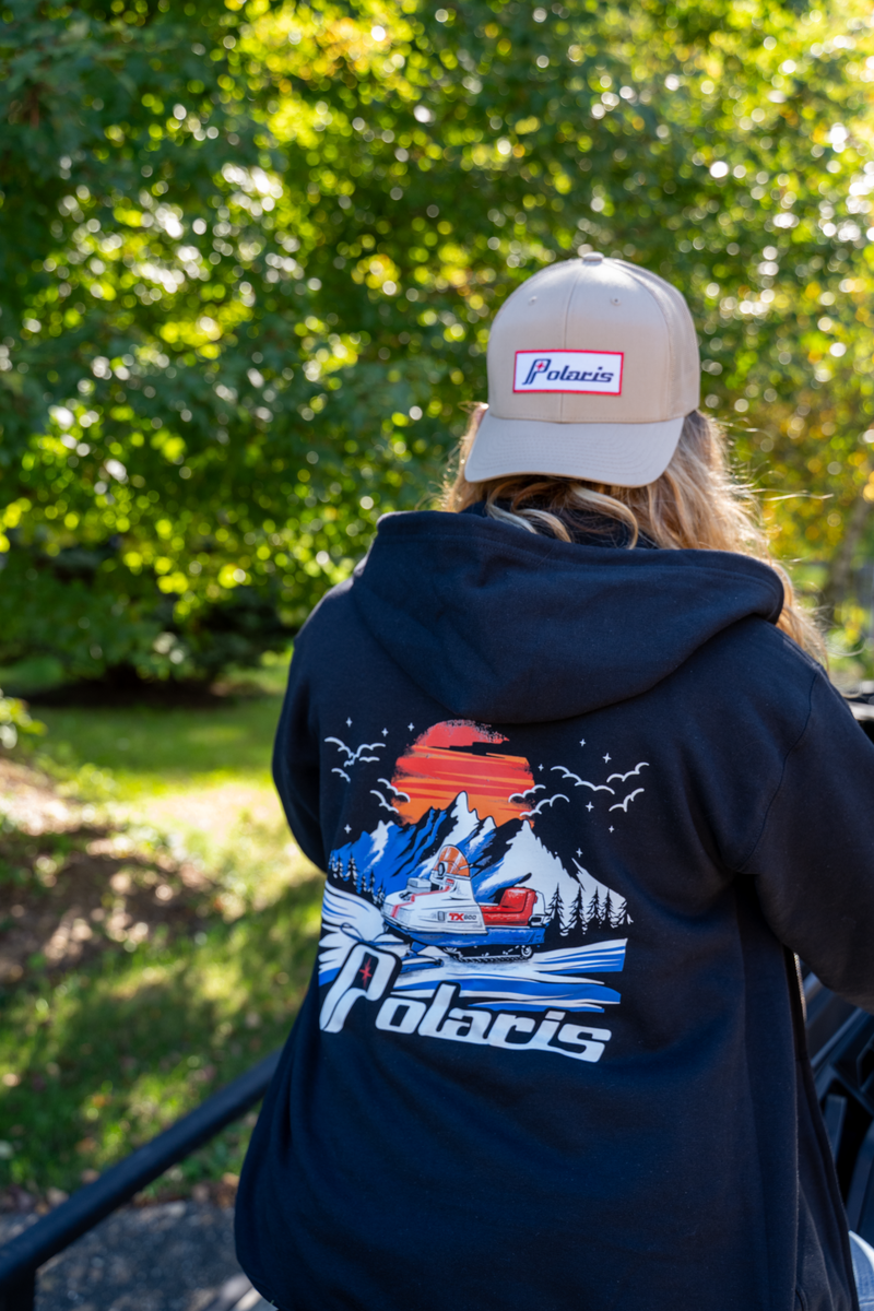 Vintage Polaris Snowmobile Zip-Up Hoodie - Goats Trail