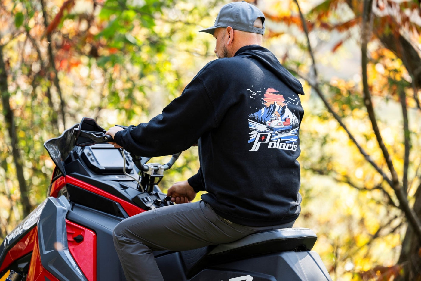 Vintage Polaris Snowmobile Zip - Up Hoodie - Goats Trail Off - Road Apparel Company