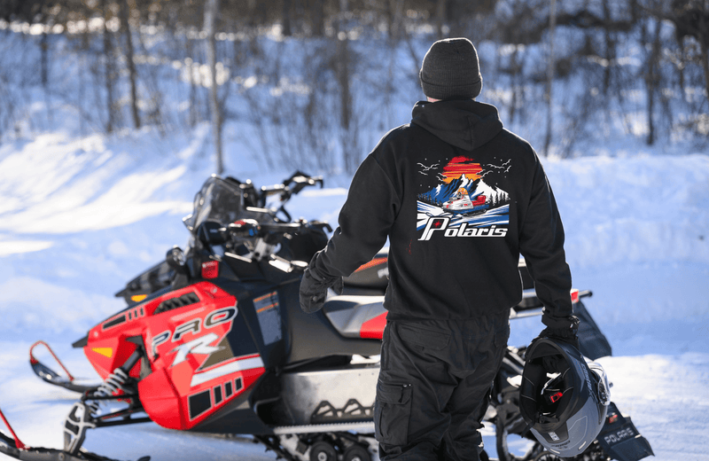 Vintage Polaris Snowmobile Zip - Up Hoodie - Goats Trail