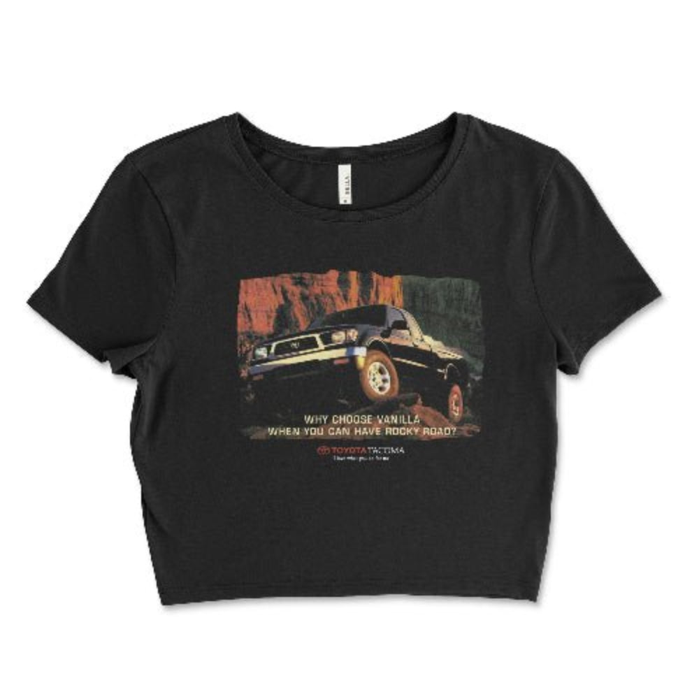 Vintage Women's Toyota Tacoma Crop Top-Off Road Apparel Black / Small Crop Top
