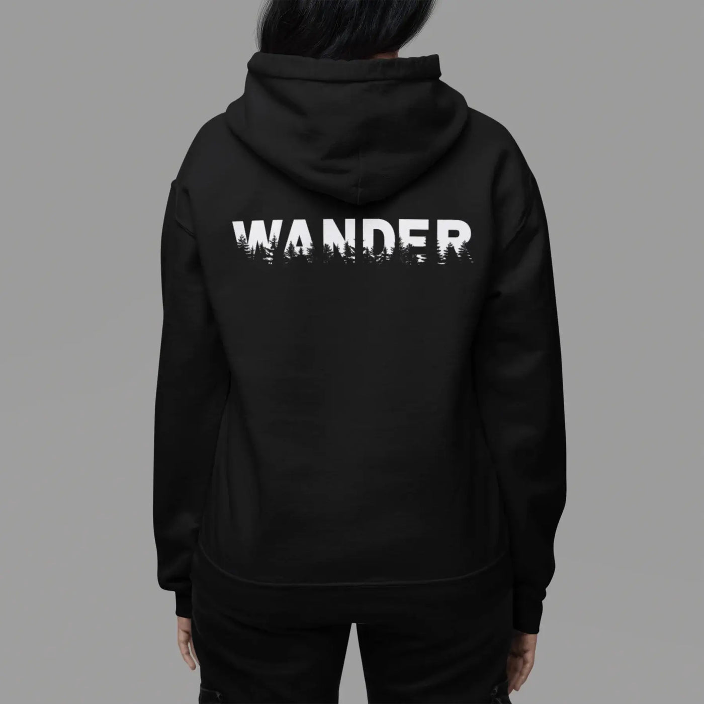 wander black zip up hooded