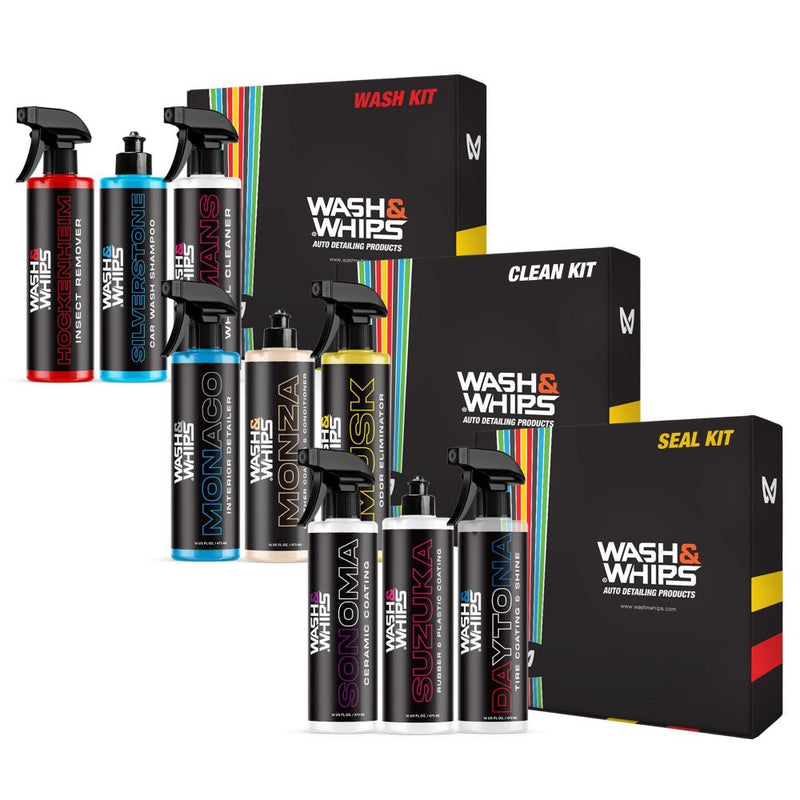 WASH & WHIPS Interior and Exterior 3 - Step Car Detailing System - Goats Trail