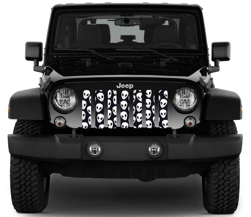 White Aliens Jeep Grille Insert - Goats Trail