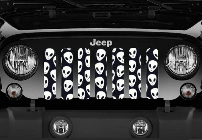 White Aliens Jeep Grille Insert - Goats Trail