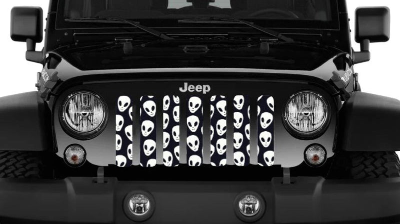 White Aliens Jeep Grille Insert - Goats Trail