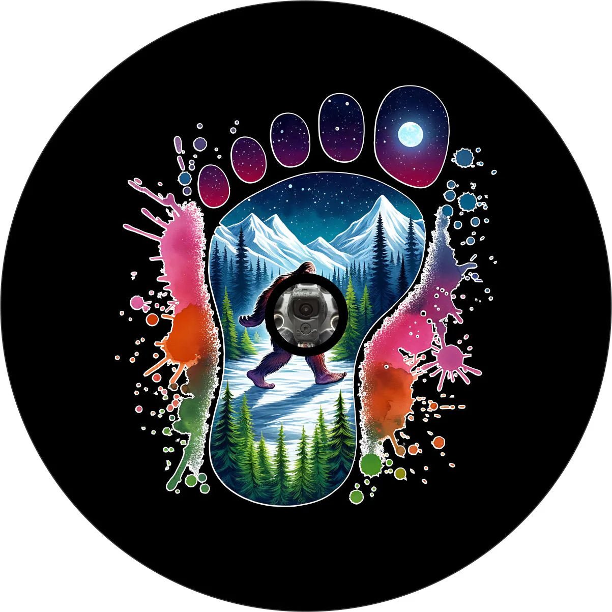 Wilderness Bigfoot Neon Footprint Spare Tire Cover - Goats Trail Off - Road Apparel Company