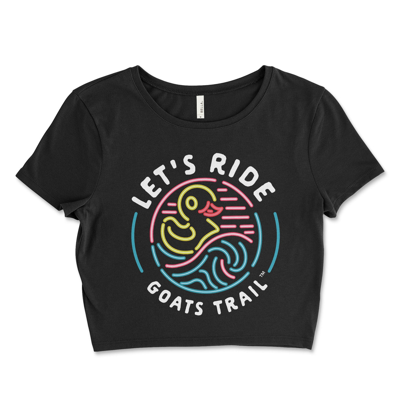 Women's Neon Duck Crop Top-Let's Ride - Goats Trail Off-Road Apparel Company
