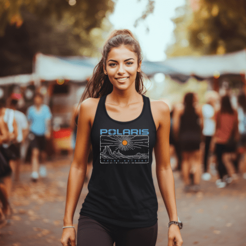 Women's Polaris Racerback Think Outside Tank Top - Goats Trail Off - Road Apparel Company