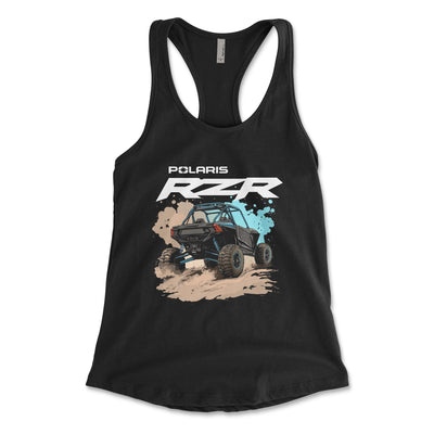 Women's RZR Black Tank Top - Polaris Offroad Apparel - Goats Trail Off - Road Apparel Company