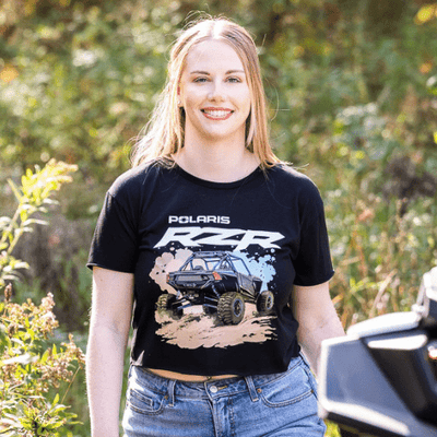 Women's RZR Off Road Crop Top - Official Polaris Gear - Goats Trail Off - Road Apparel Company