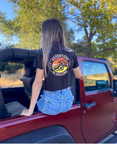 Adventure is Calling Women's Crop Top - Goats Trail Off-Road Apparel Company