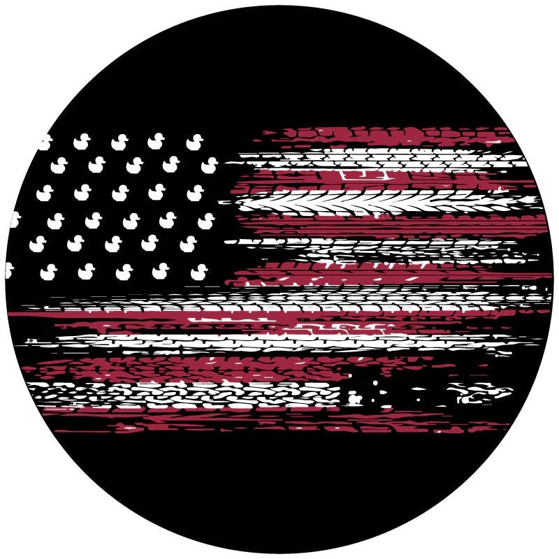 American Flag Jeep Ducks Spare Tire Cover Cover without back up camera / 