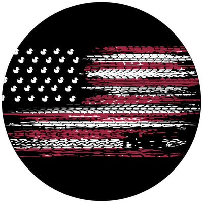 American Flag Jeep Ducks Tire Track Cover - Goats Trail Off-Road Apparel Company