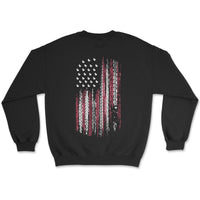 American Flag Patriotic Tread Sweatshirt - Duck Theme - Goats Trail