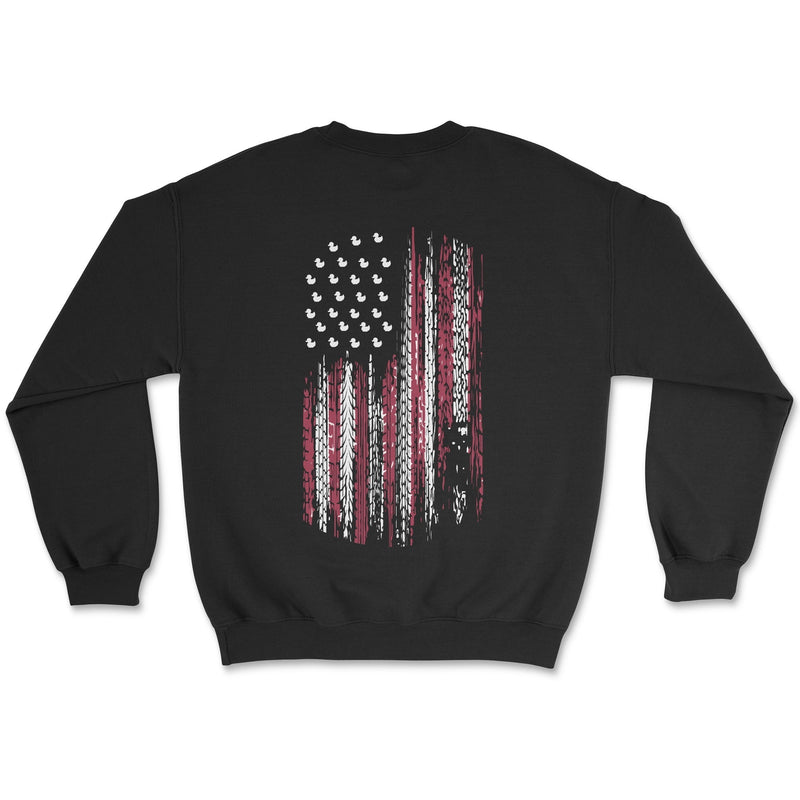 American Flag Patriotic Tread Sweatshirt - Duck Theme - Goats Trail