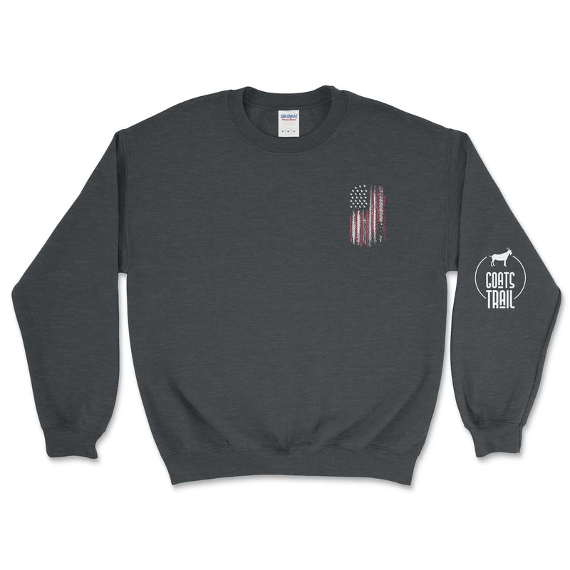 American Flag Patriotic Tread Sweatshirt - Duck Theme - Goats Trail