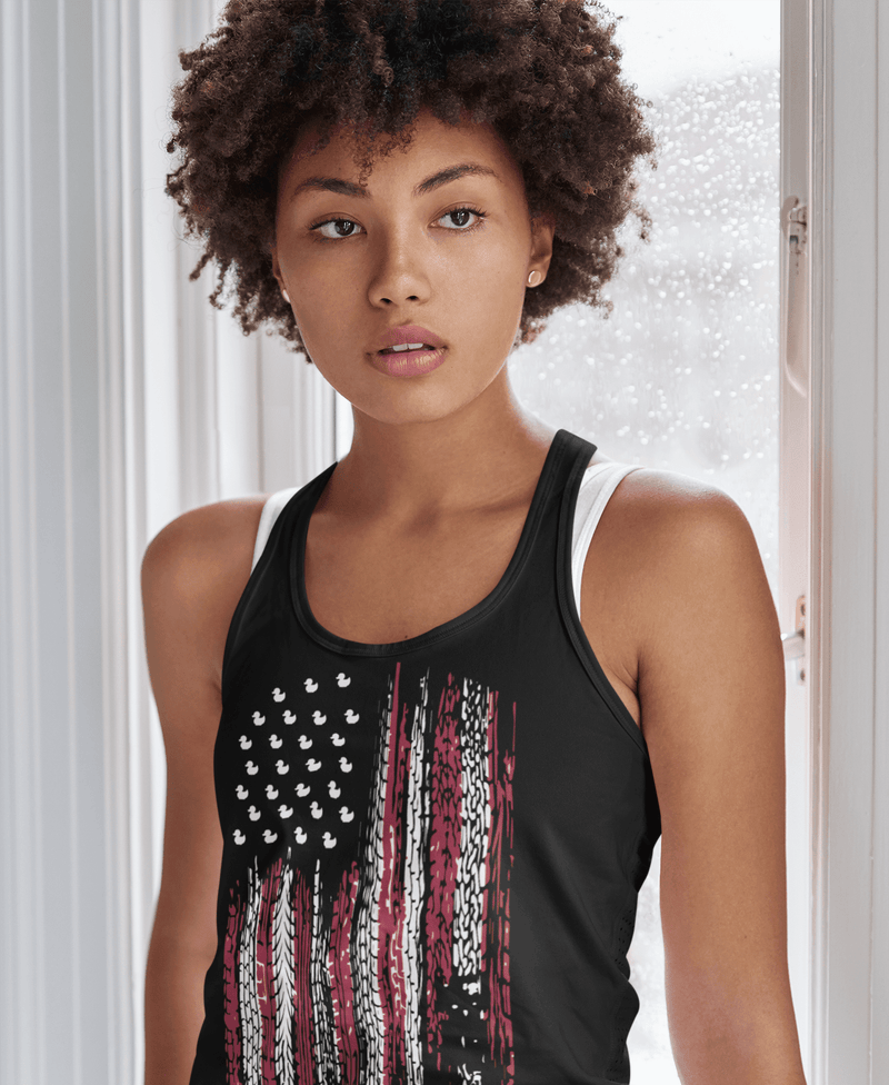 American Flag Tire Tread Duck Women&