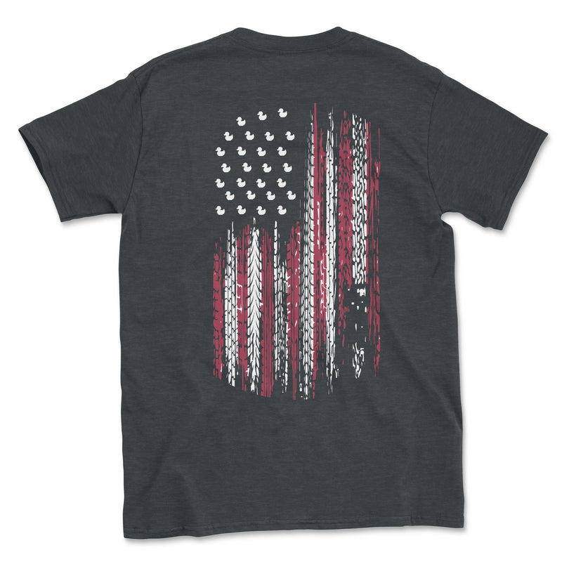 American Flag Tread Duck Themed Tee Shirt - Goats Trail
