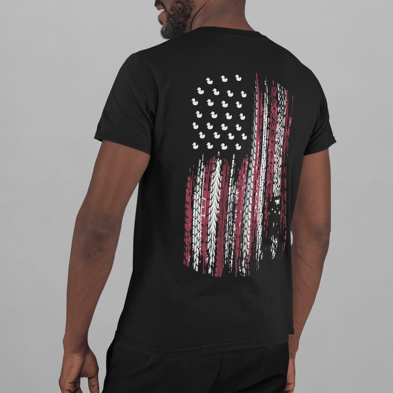American Flag Tread Duck Themed Tee Shirt - Goats Trail
