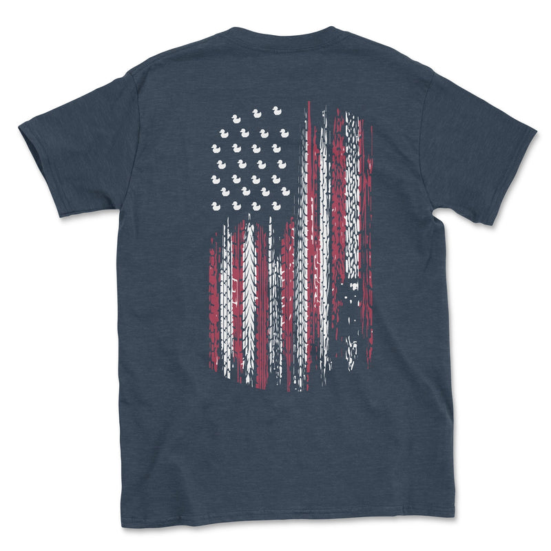 American Flag Tread Duck Themed Tee Shirt - Goats Trail