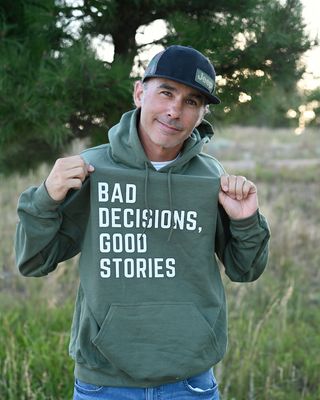 Bad Decisions Good Stories Hoodie - Goats Trail