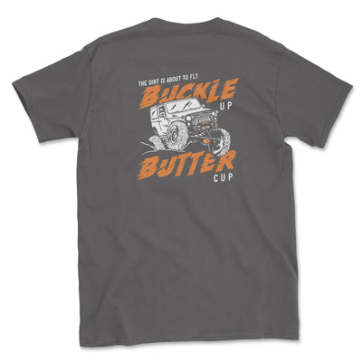 Big and Tall-Buckle Up Butter Cup Tee - Goats Trail Off-Road Apparel Company