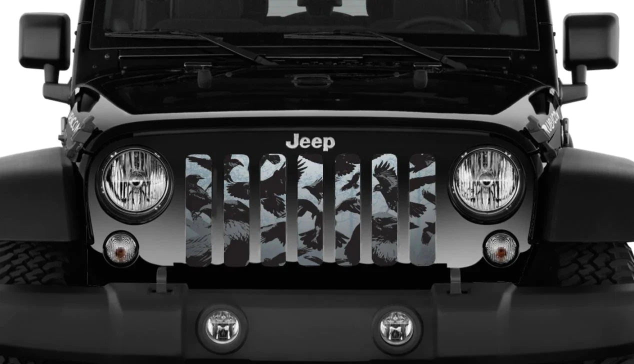 Black Crows Spooky Grille Insert Jeep Grille Inserts
