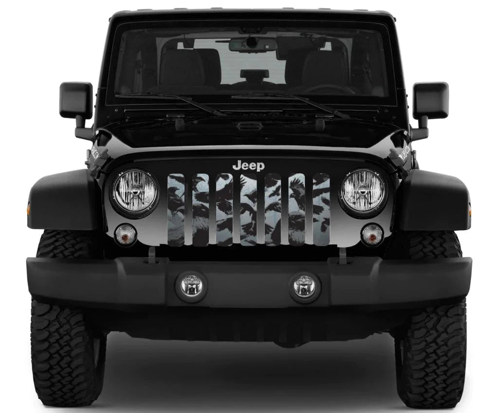 Black Crows Spooky Grille Insert Jeep Grille Inserts