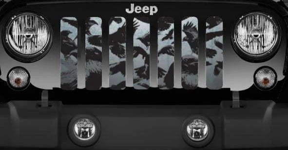 Black Crows Spooky Grille Insert JT/JL/JLU w/ Trail Cam 2024+ includes 4xe "Newest Model" Jeep Grille Inserts