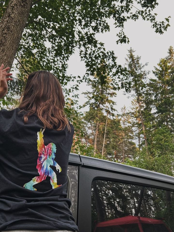 Black Gildan Tye - Dye Zip - Up Sasquatch Hoodie - Goats Trail