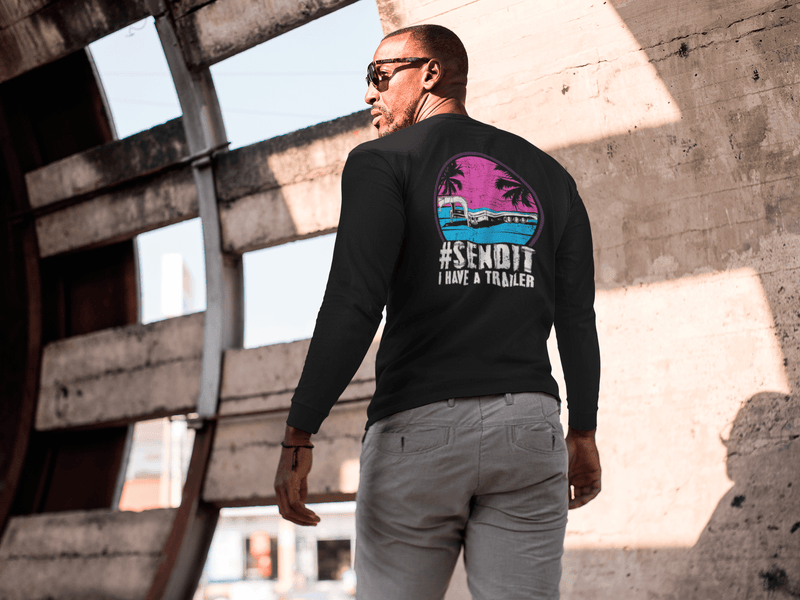 Black Long - Sleeve SENDIT Retro Tee - Goats Trail