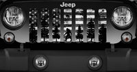 Black & White Bigfoot Distressed American Flag Grille - Goats Trail