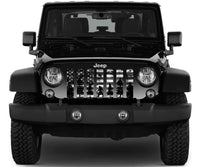Black & White Bigfoot Distressed American Flag Grille - Goats Trail