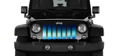 Blue Wave Ombre Jeep Grille Insert - Goats Trail Off-Road Apparel Company