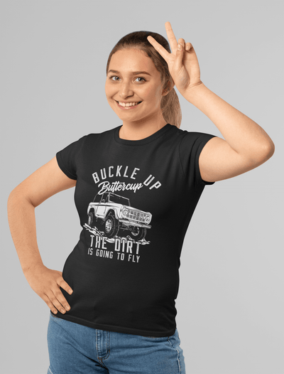 Bronco Buckle Up Buttercup Women's Tee - Goats Trail