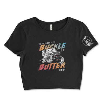 Buckle Up Butter Cup Crop Top - Goats Trail Off-Road Apparel Company