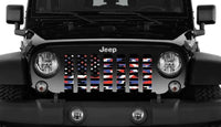 Camo Red, White and Blue American Flag Grille Insert - Goats Trail