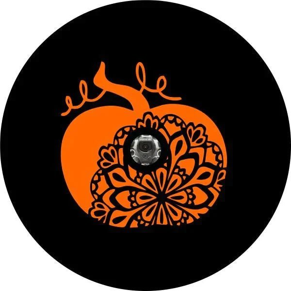 Cute Orange Pumpkin Spare Tire Cover - Goats Trail