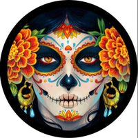 Día de los Muertos Colorful Sugar Skull Spare Tire Cover - Goats Trail
