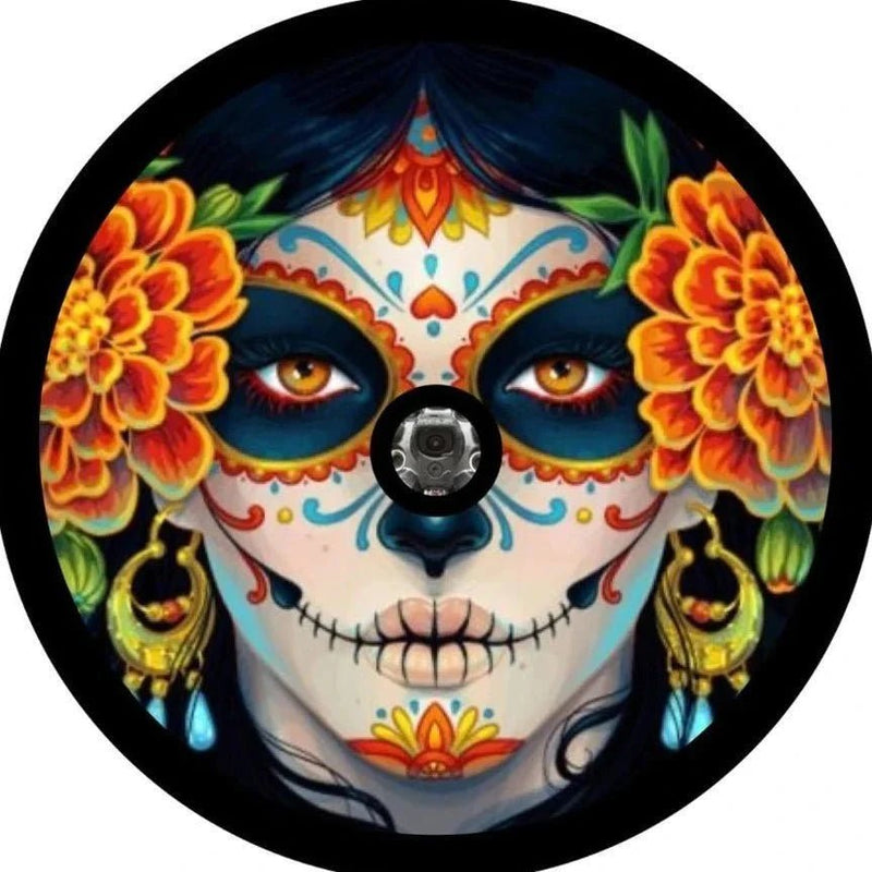 Día de los Muertos Colorful Sugar Skull Spare Tire Cover - Goats Trail