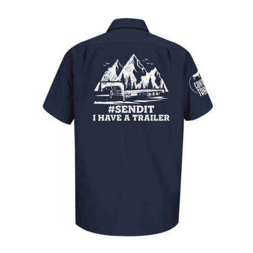 Dickies Navy #SENDIT I Have a Trailer Work Shirt - Goats Trail