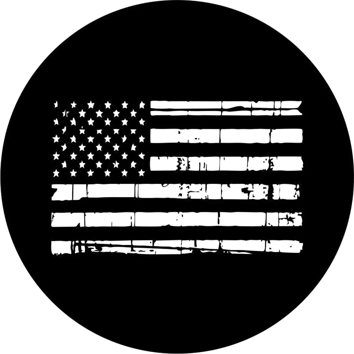 Distressed American Flag Spare Tire Cover - Goats Trail