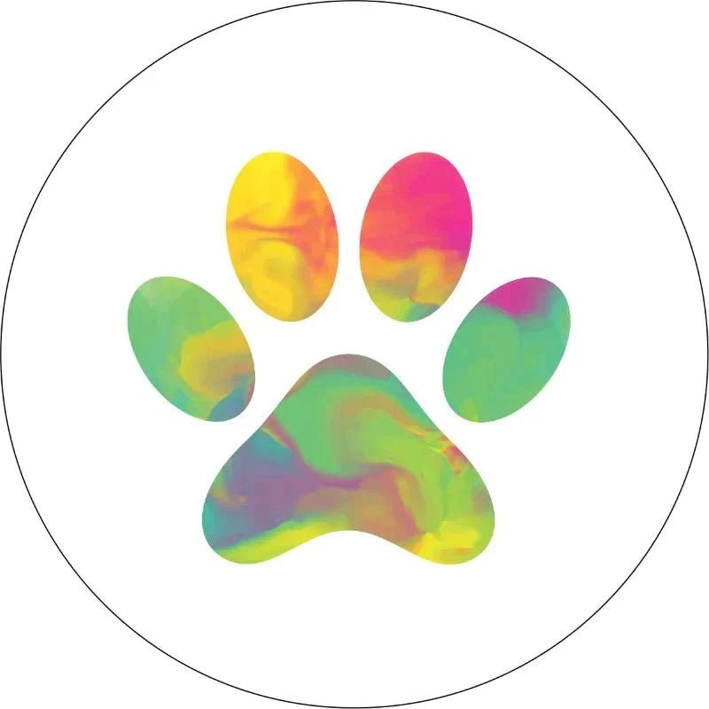 Dog Paw Tie Dye Print for Jeep, Bronco, RV, Camper - Made in the USA - Goats Trail